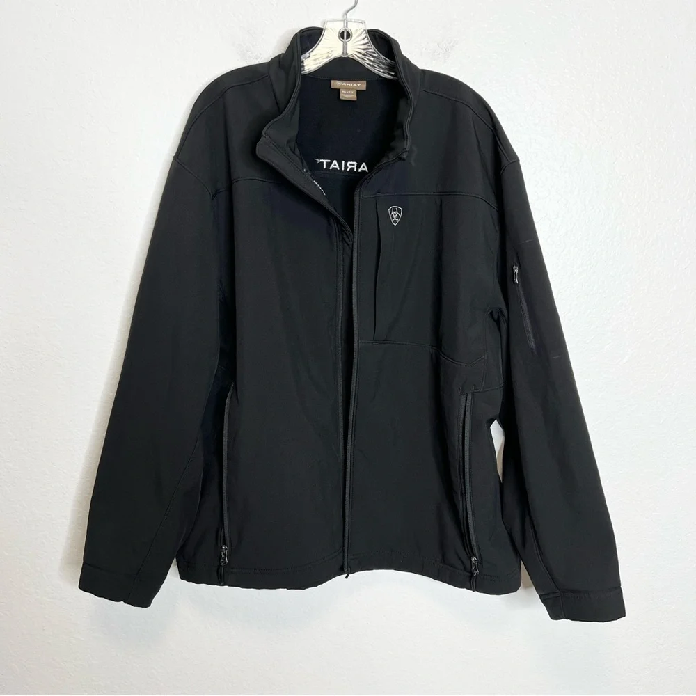 Ariat Men's XXL Vernon 2.0 Softshell  Jacket  Coat Full Zip Black Logo  Pockets